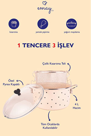 Black Cupid Emaye Fritöz/Kızartma Tenceresi