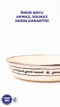 Mood Emaye Bowl Tabağı - Bowl Kase - Salata Kasesi - Sunum Kasesi 21cm