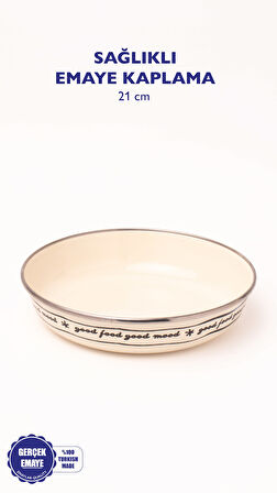 Mood Emaye Bowl Tabağı - Bowl Kase - Salata Kasesi - Sunum Kasesi 21cm