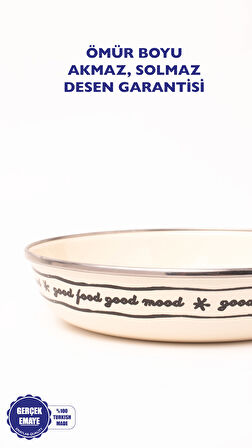 Mood Emaye Bowl Tabağı - Bowl Kase - Salata Kasesi - Sunum Kasesi 21cm