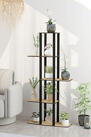 Ravilo Gardenya Çok Katlı Çiçeklik Saksılık Meşe