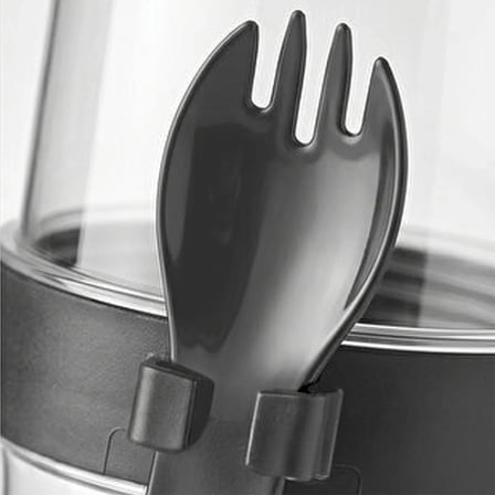 Porsima 5817 Yoğurt Kabı – Kendinden Kaşıklı Pratik Taşınabilir Kaşıklı Atıştırmalık Kabı-Antrasit 400ml+200ml 
