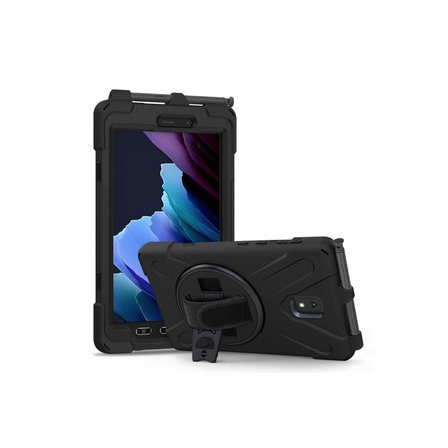 Fuchsia Galaxy Tab Active 3 T577 Uyumlu Tam Koruma Defender  Askılı 360° Dönebilir Standlı Zırh Tablet Kılıfı  