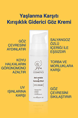 Jiyu Göz Kremi Kırışıklık Karşıtı Koyu Halka ve Göz Altı Torbaları Giderici Göz Çevresi Kremi 15 ml.