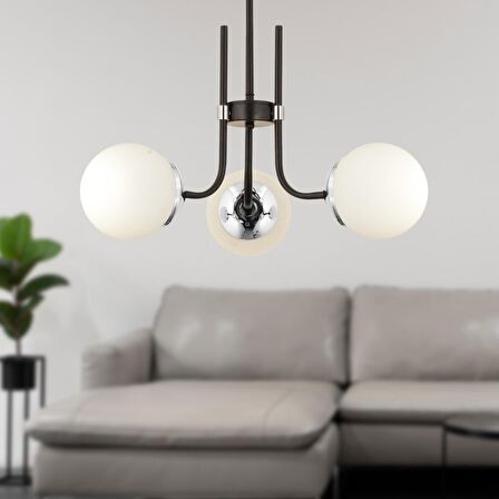 Dragon 3Lü Krom Modern Genç Odası Yatak Odası Salon Avize 