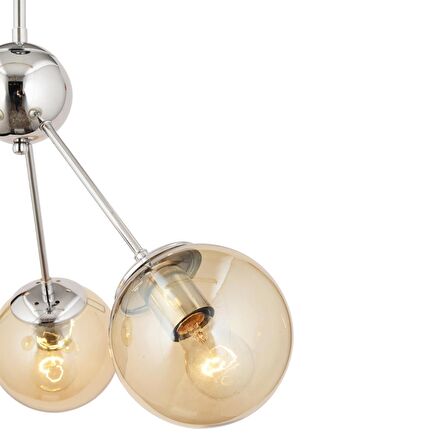 Meyo 3Lü Krom Bal Camlı Modern Genç Odası Yatak Odası Salon Avize 