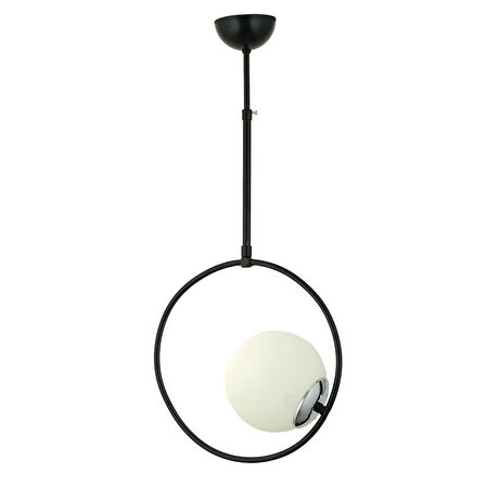 Eric Tekli Krom Beyaz Camlı Modern Sarkıt Mutfak Salon Sarkıt Avize 