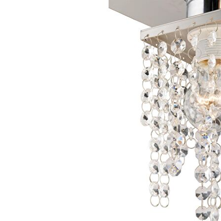 Peter 3Lü Sıralı Krom  Kristalli, Taşlı Modern Tasarım Kristal Salon Avize