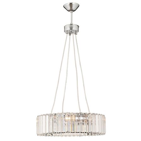 Lora Kristalli Krom  Kristalli, Taşlı Modern Tasarım Kristal Salon Avize