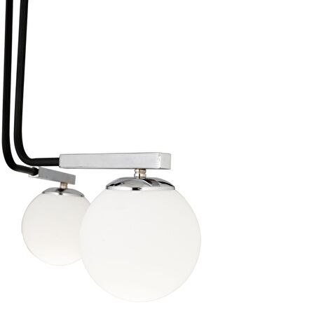 Akkor 3Lü Siyah Krom Modern Oturma Odası Yatak odası Salon Avize 