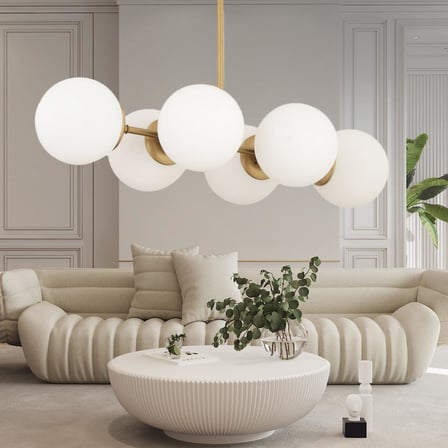 Lema 6Lı Eskitme Modern Yemek Masası Üstü Yatak odası Salon Avize 