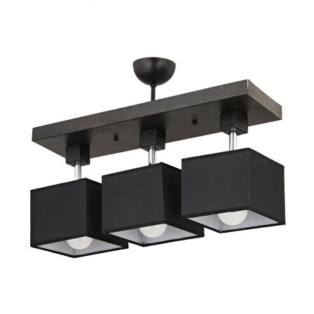 Grande 3Lü Siyah Modern Koridor Mutfak Salon Plafonyer Avize