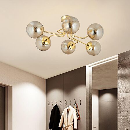 Tanyer 6Lı Gold Modern Sarkıt Yatak odası Salon Avize 