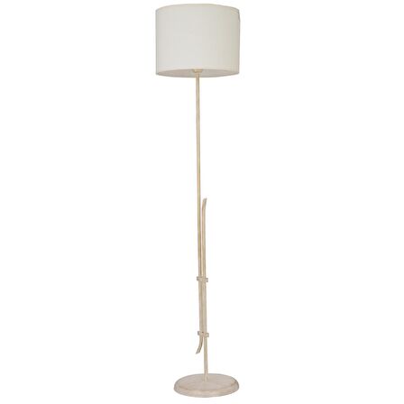 Jolly Beyaz Şapkalı Beyaz Modern Tasarım Ayaklı Abajur Lamba  Metal Lambader