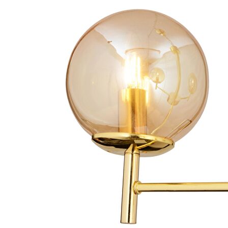 Minar 3Lü Gold Kaplama Modern Yatak odası Salon Avize 
