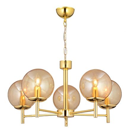 Minar 5Li Gold Kaplama Modern Yatak odası Salon Avize 
