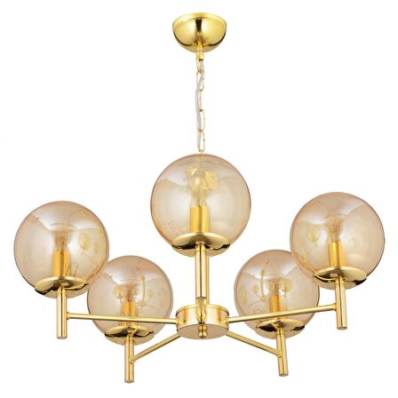 Minar 5Li Gold Kaplama Modern Yatak odası Salon Avize 