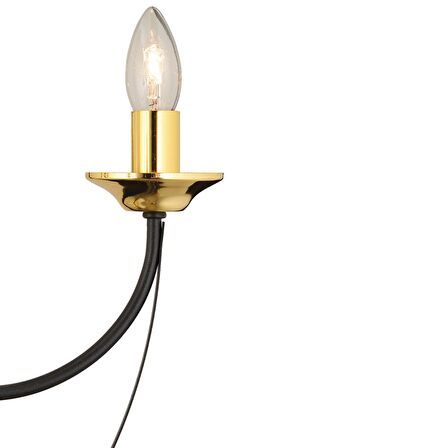 Obito 6Lı Siyah Gold Modern Sarkıt Yatak odası Retro Salon Avize 