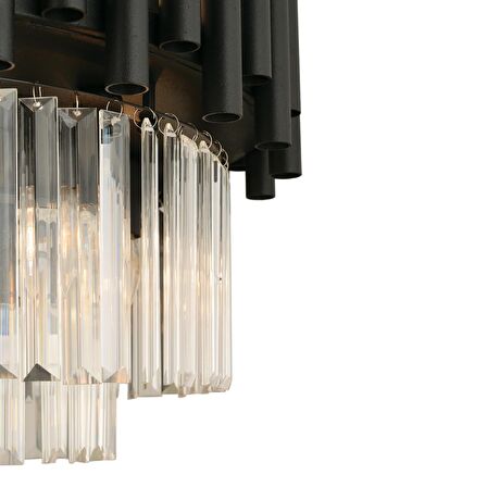 Alfa Siyah Kristalli, Taşlı Modern Tasarım Kristal Salon Avize
