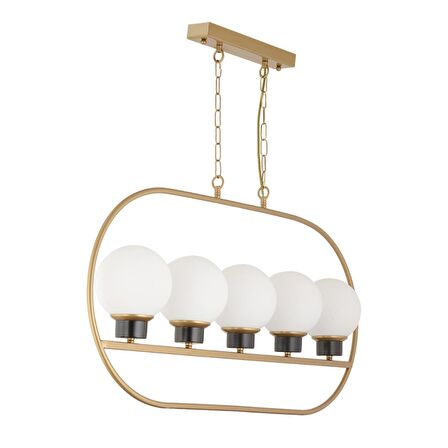 Enzo 5Li Eskitme Modern Tasarım Yemek Masası Üstü Salon Avize