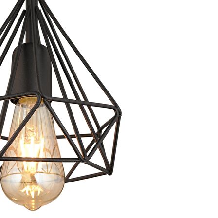 Bien Tekli Siyah Modern Sarkıt Mutfak Salon Sarkıt Avize 