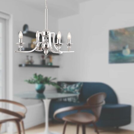Erza 4Lü Krom Modern Sarkıt Mutfak Yatak odası Salon Avize 