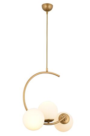 Ladre 3Lü Beyaz Camlı Eskitme Boyalı Modern Sarkıt, MutfakYatak odası Salon Avize 