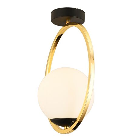 Lifos Tekli Gold Kaplamalı Plafonyer Modern Mutfak Salon Avize 