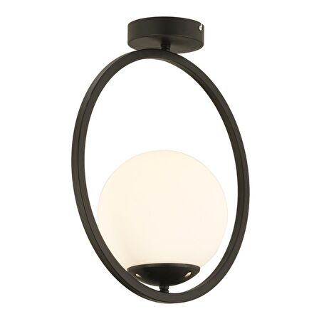 Lifos Tekli Siyah Plafonyer Modern Mutfak Retro Salon Avize 