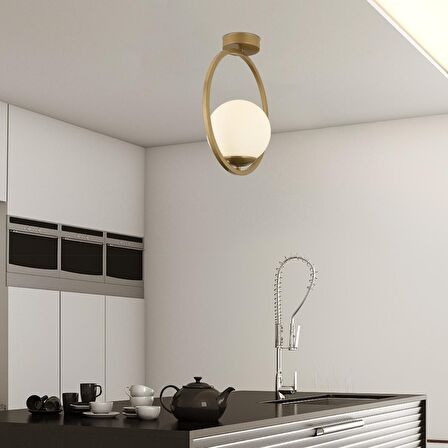 Lifos Tekli Eskitme Boyalı Plafonyer Modern Mutfak Salon Avize 