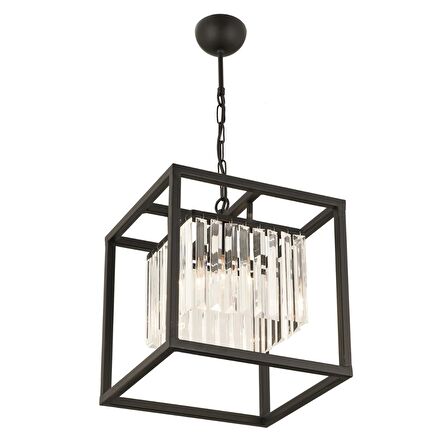 Belemir Siyah Kristalli, Taşlı Modern Tasarım Kristal Salon Avize