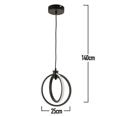 Linux Sarkıt 34 Watt Sarkıt 3 Renkli Ledli Modern Mutfak Banyo Led Salon Sarkıt Avize