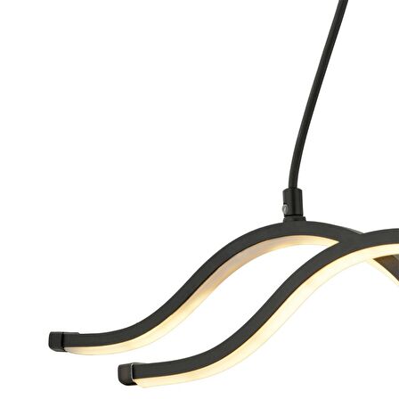 Barciella 2Li Siyah 48 Watt 3 Renkli Modern Mutfak Banyo Mutfak Led Salon Avize
