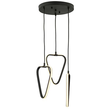 Vekmo 3Lü Siyah  55 Watt 3 Renkli Modern Mutfak Banyo Mutfak Led Salon Avize