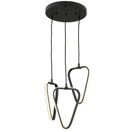 Vekmo 3Lü Siyah  55 Watt 3 Renkli Modern Mutfak Banyo Mutfak Led Salon Avize