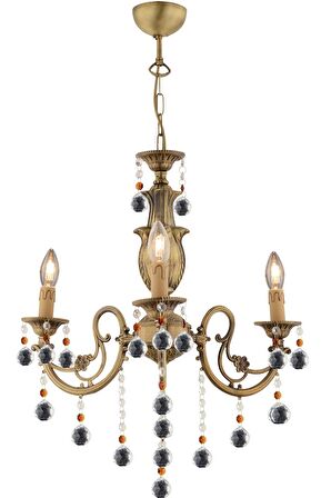 Beyza 3Lü Eskitme Kristalli Modern Yatak Odası Salon Kristal Avize