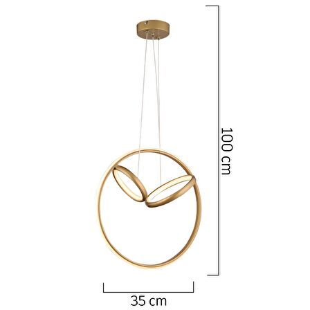Acosta Eskitme Sarkıt 44 Watt Sarkıt 3 Renkli Ledli Modern Mutfak Banyo Led Salon Sarkıt Avize