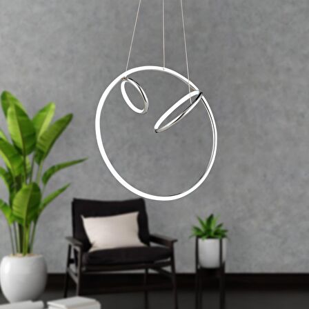 Acosta Krom Sarkıt 44 Watt Sarkıt 3 Renkli Ledli Modern Mutfak Banyo Led Salon Sarkıt Avize