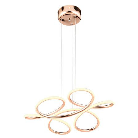 Aldo Rose Gold Sarkıt 140 Watt Sarkıt 3 Renkli Ledli Modern Mutfak Banyo Led Salon Sarkıt Avize