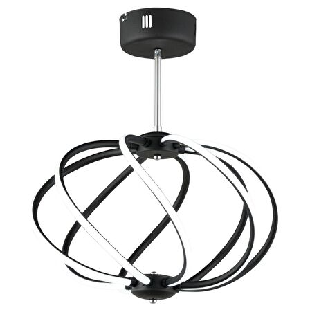 Gestel Siyah Sarkıt 88 Watt Sarkıt 3 Renkli Ledli Modern Mutfak Banyo Led Salon Sarkıt Avize