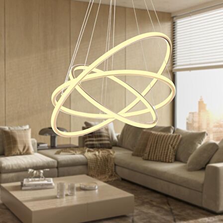 Lingo Gold Sarkıt 90 Watt Sarkıt 3 Renkli Ledli Modern Mutfak Banyo Led Salon Sarkıt Avize