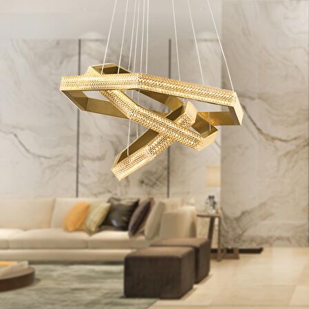 Marea Gold Sarkıt 85 Watt Sarkıt 3 Renkli Ledli Modern Mutfak Banyo Led Salon Sarkıt Avize