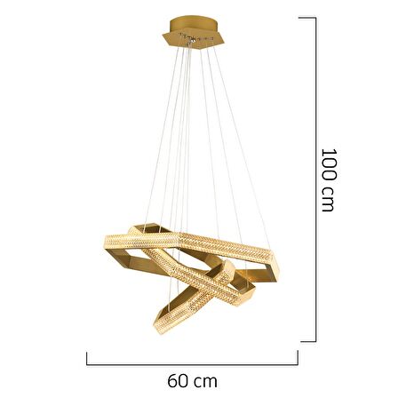Marea Gold Sarkıt 85 Watt Sarkıt 3 Renkli Ledli Modern Mutfak Banyo Led Salon Sarkıt Avize