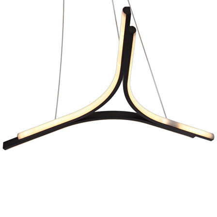 Simon Mat Siyah Boyalı 30 Watt Led 300K Salon Oturma Odası Genç Odası Ledli Avize 