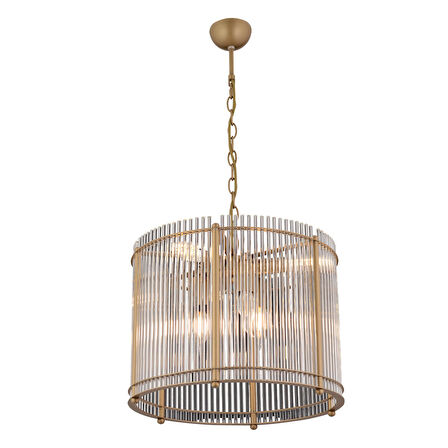 Coswell 6'lı 40'lık Eskitme Kristalli Taşlı Modern Tasarım Kristal Salon Avize