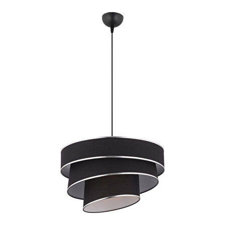 Paoni 3 Katlı Siyah Gümüş Detaylı Modern Koridor,Yatak Odası Salon Avize