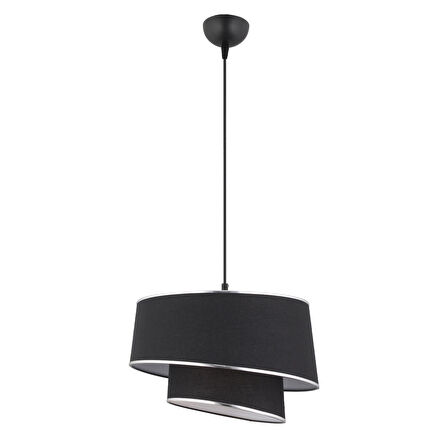 Paoni 2 Katlı Siyah Gümüş Detaylı Modern Koridor,Yatak Odası Salon Avize