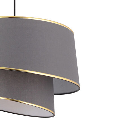 Paoni 2 Katlı Gri Gold Detaylı Modern Koridor,Yatak Odası Salon Avize