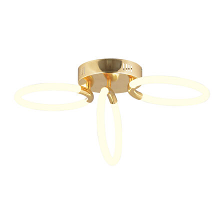 Honos 3'lü Gold 40 Watt Ledli Modern Koridor, Yatak Odası Salon Plafonyer Led Avize