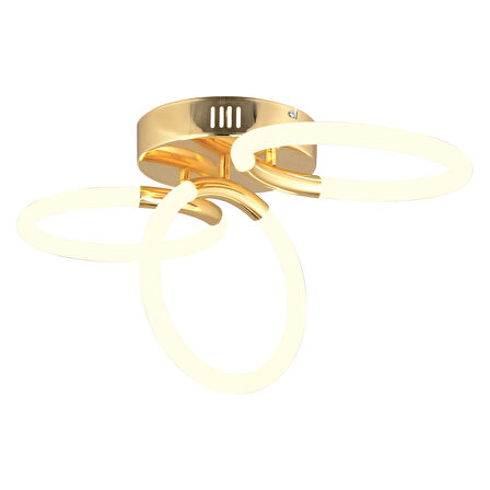 Honos 3'lü Gold 40 Watt Ledli Modern Koridor, Yatak Odası Salon Plafonyer Led Avize